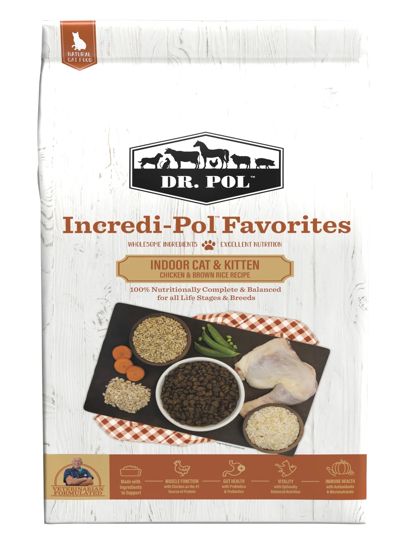 DR POL INCREDI-POL 32-15 CHICKEN BR RICE INDOOR CAT 18#