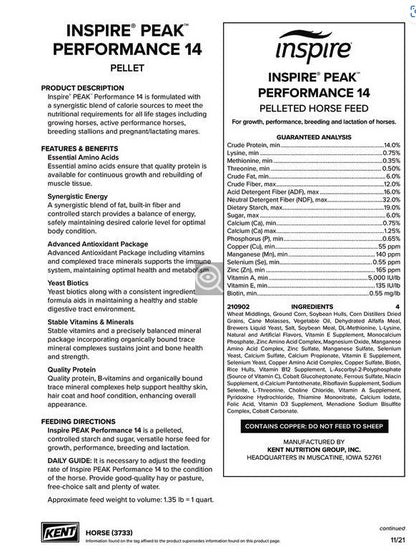 3733 INSPIRE PEAK PERFORMANCE 14 PELLET HORSE