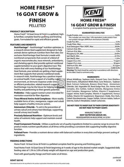 6513 HF 16 GOAT GROW / FINISH 20R PELL MED