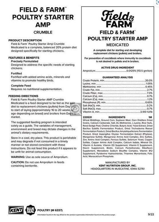 3648 HF CHICKEN STARTER CRUMBLE AMP