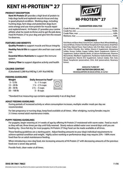 7862 HI-PROTEIN 27 DOG FOOD